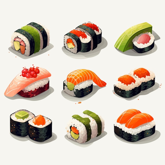 Set_of_seafood_sushiikura_sushi_tobiko