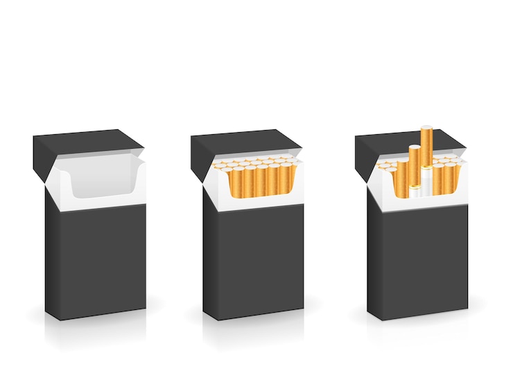 Vecteur set de paquets de cigarettes