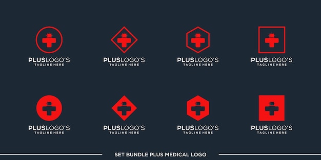 set PLUS logo design vecteur bundle premium