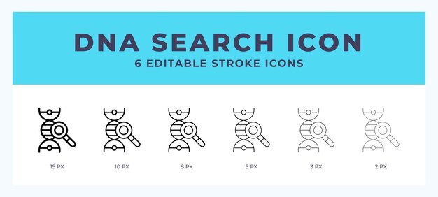 Set de recherche ADN d'icônes simples parfait pour la présentation d'applications Web et plus encore
