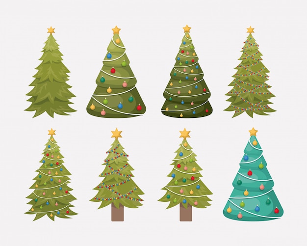 set de sapins de noel decoration