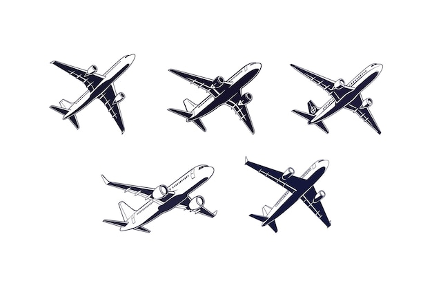Set de silhouette d'avion