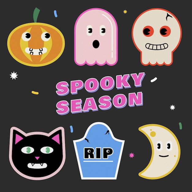 Set de stickers Halloween plat