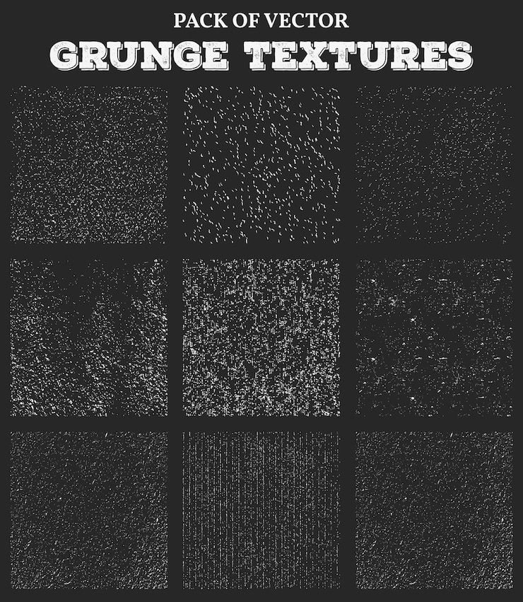 Vecteur set de texture de grunge de vecteur libre en détresse