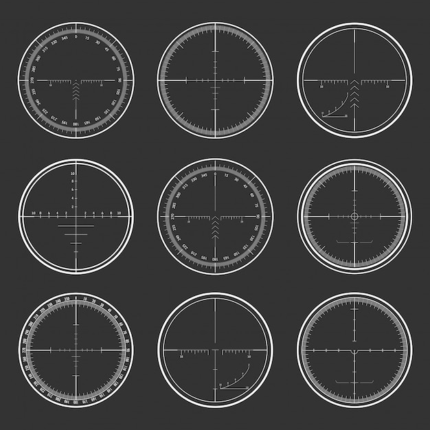 Vecteur set de tireur d'élite