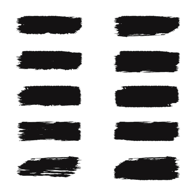 Set de traits de pinceau noir
