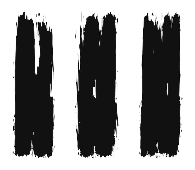 Set de traits de pinceau noir