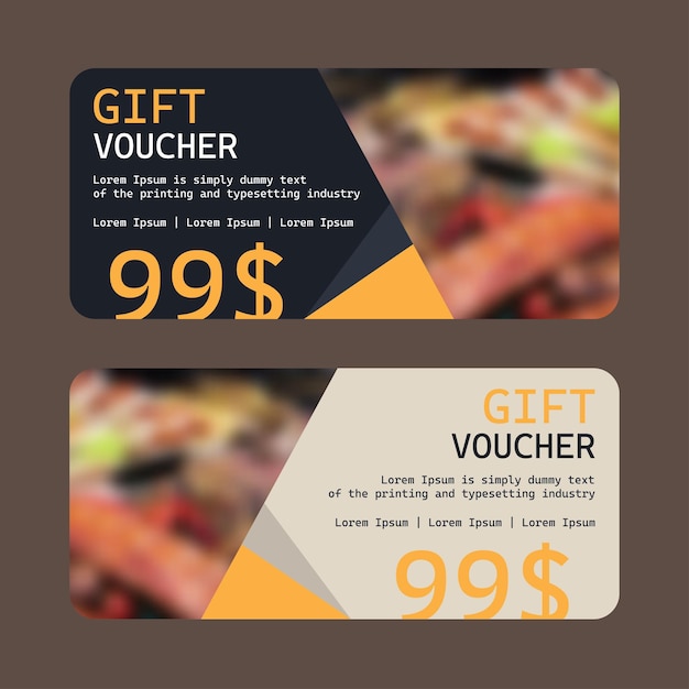 Set vectoriel de certificats-cadeaux de luxe modèle élégant pour le coupon et le certificat de carte-cadeau de vacances