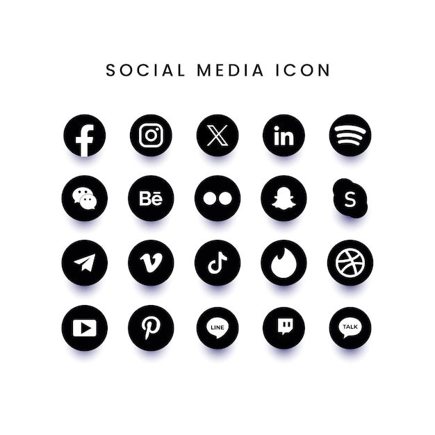 Set vectoriel de logo des médias sociaux