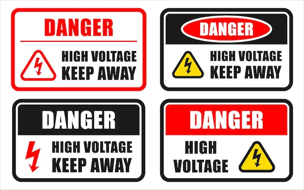 Set Vectoriel De Panneaux De Signalisation De Zone Dangereuse