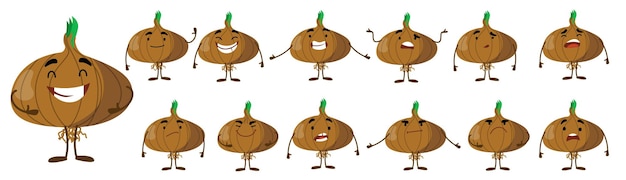 Seth est un personnage d'oignon mignon avec différentes émotions.