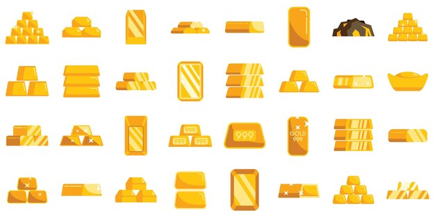 Sets de barres et de lingots d'or de formes et de poids différents