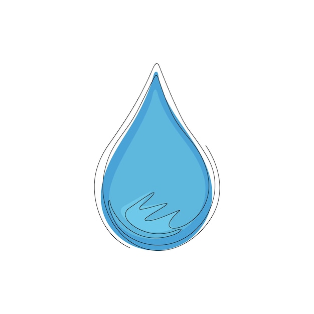 Vecteur un seul dessin d'un personnage de dessin animé de goutte d'eau pour l'illustration vectorielle de la bannière de la journée mondiale de l'eau