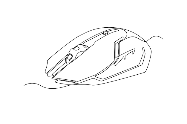 Une seule ligne dessinant une souris de jeu Concept de jeu Esports Illustration vectorielle graphique de conception de dessin de ligne continue