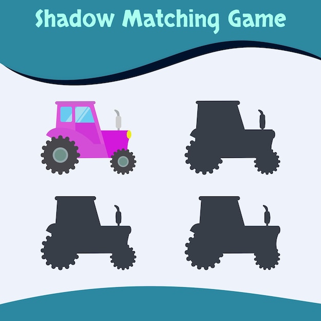 Shadow Matching Game Truck Edition Premium Vecteur Bon Pour L'éducation Et La Collection Des Enfants