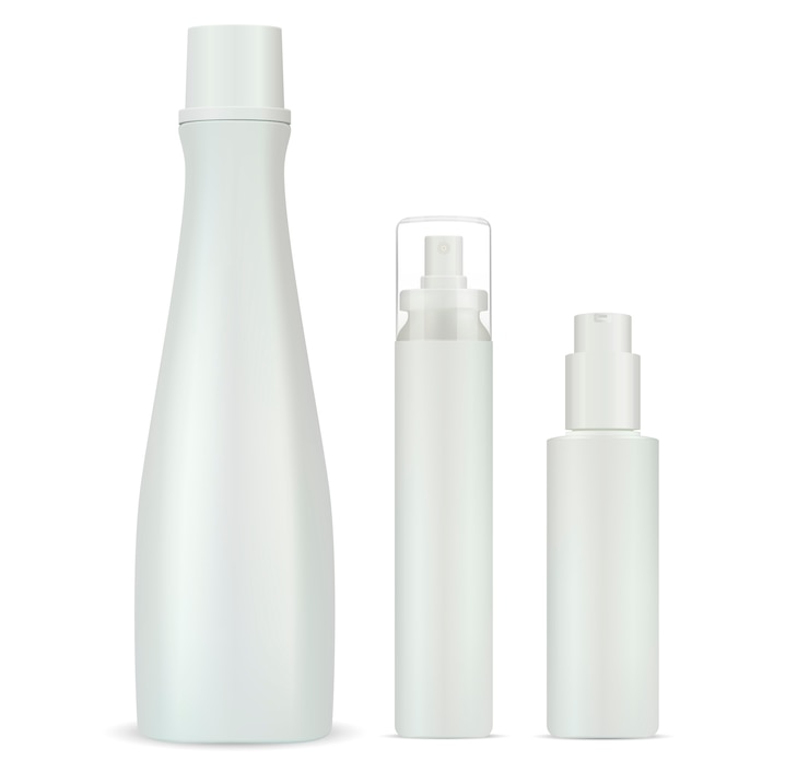 Vecteur shampooing cosmétique, pulvérisateur, bouteille de pompe de distribution