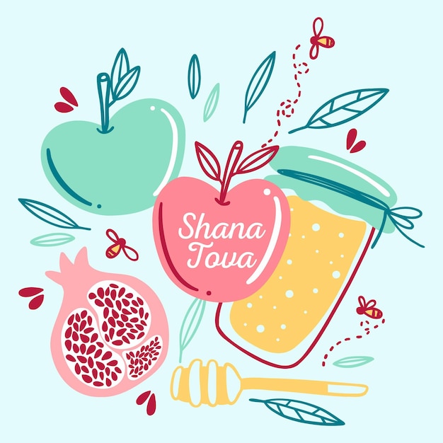 Shana Tova Dessiné à La Main