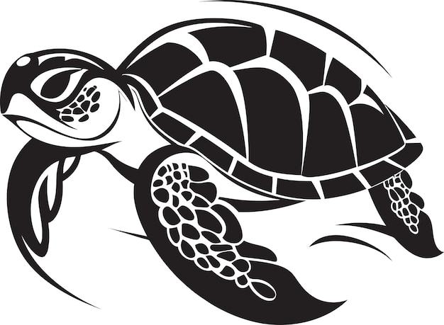 Shellcraft Emblème Artistique De La Tortue Aquaterra Conception Dynamique De L'icône De La Tortue