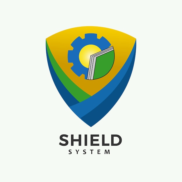 Vecteur shield book logo protection security education logo design template element