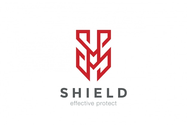 Shield Protect Logo Lettre M Icône Du Logo