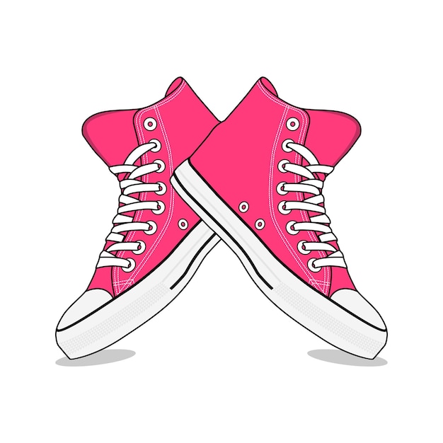 Shoes_converse Chaussure Rose Hight Image Vectorielle Et Illustration