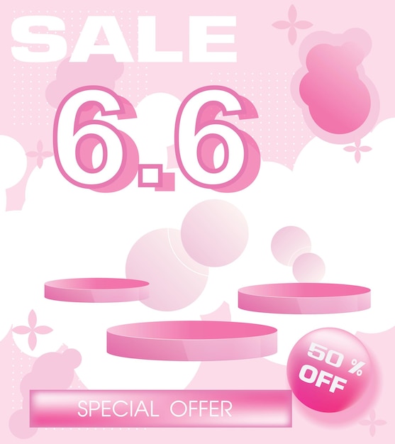 Shop Day Sale 50 Off Poster Or Bannersale 66template Background For Promotion2d Illustrationxa