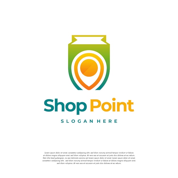 Shop Point Logo Conçoit Le Vecteur De Concept, Modèle De Conception De Logo De Magasin Local, Icône De Symbole De Logo