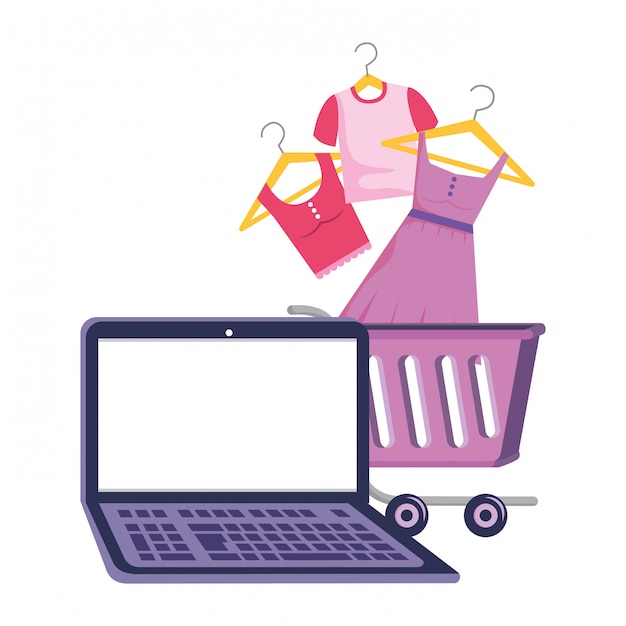 Vecteur shopping en ligne icône illustration
