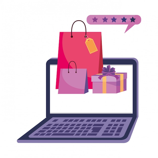 Shopping en ligne icône illustration