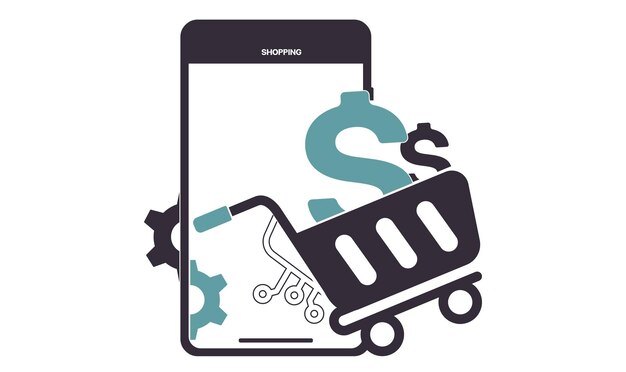 Shopping En Ligne Stock Illustration Shopping Retail Online Shopping Illustration Ecommerce