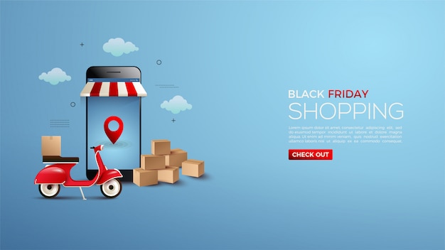 Shopping En Ligne Vendredi Noir Avec Smartphones Et Vespa 3d.