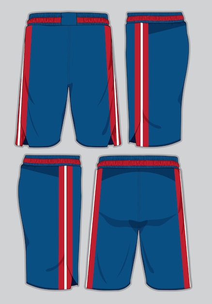 Vecteur les shorts du bleu sont bleus et rouges.