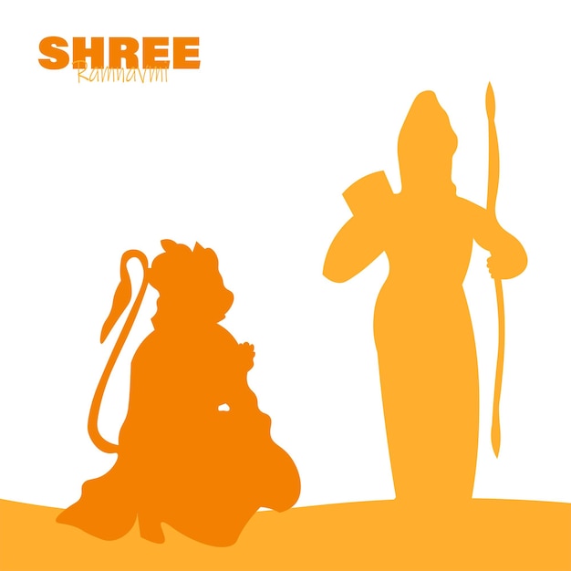 Shree ramnavmi avec ram, illustration vectorielle.