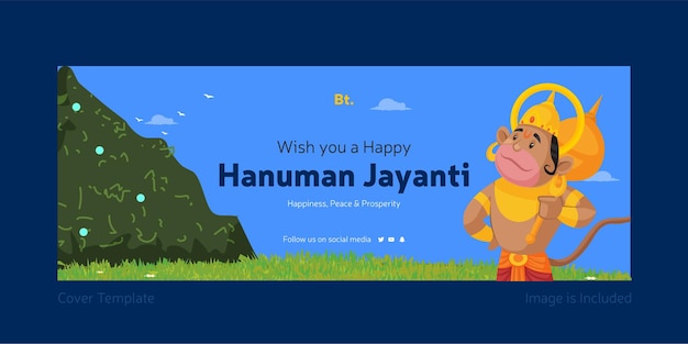 Shri Hanuman Jayanti Saluant Avec L'illustration Du Modèle De Couverture Facebook De Lord Hanuman