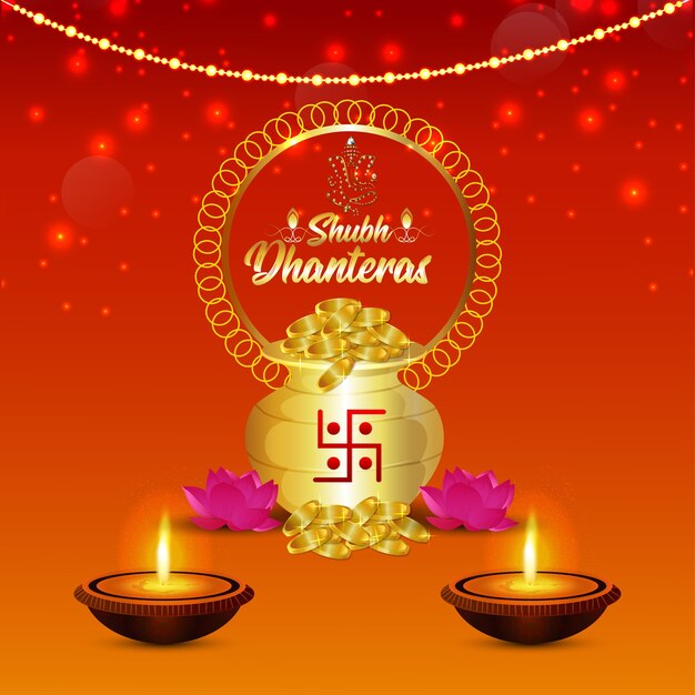 Shubh Dhanteras Le Fond De Célébration Du Festival De L'inde