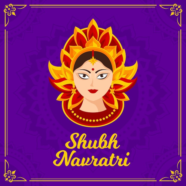 Shubh Navratri Avec La Déesse Hindoue