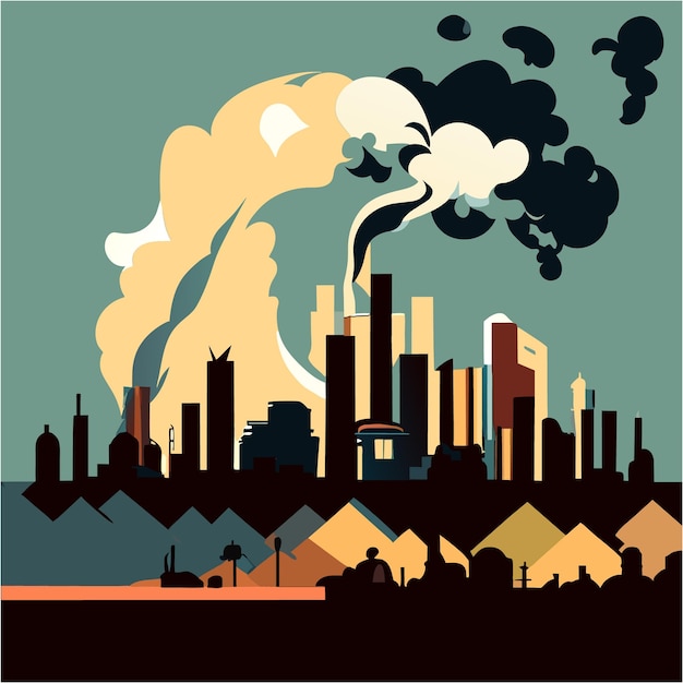 Vecteur sick earth chronicles représentation artistique des effets de la pollution