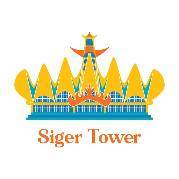 Siger Tower Dans Un Style Design Plat