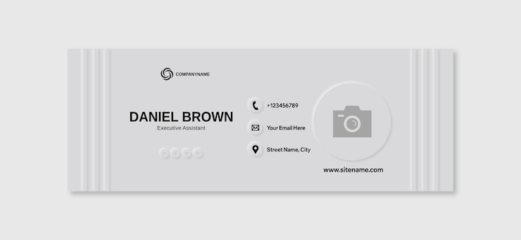 Vecteur signature de courrier électronique ou pied de page de courrier électronique et modèle de conception de couverture facebook de médias sociaux personnels