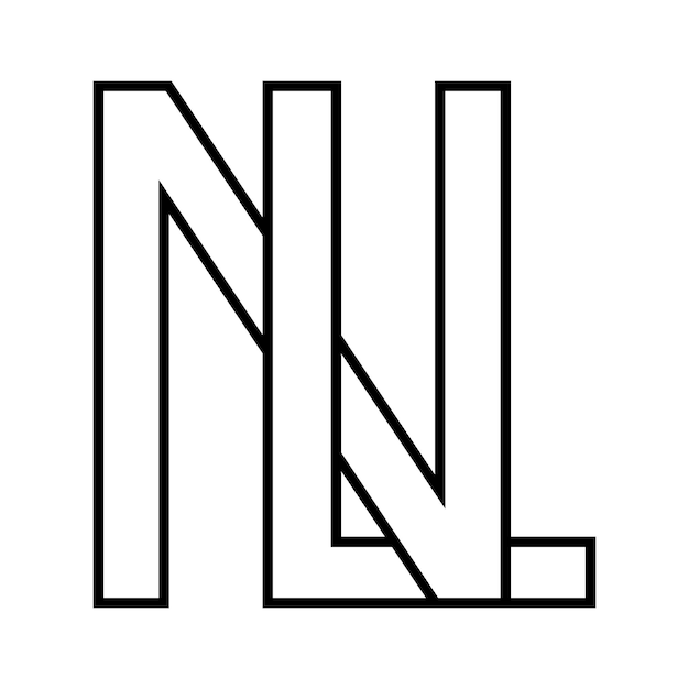 Vecteur signature du logo nl ln icône de lettres doubles logo n l