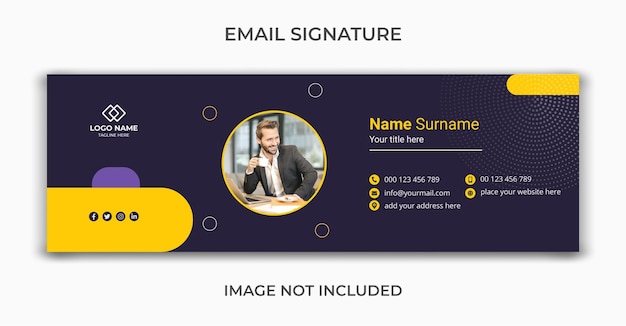 Signature D'e-mail Ou Conception De Modèle De Bannière De Couverture Personnelle