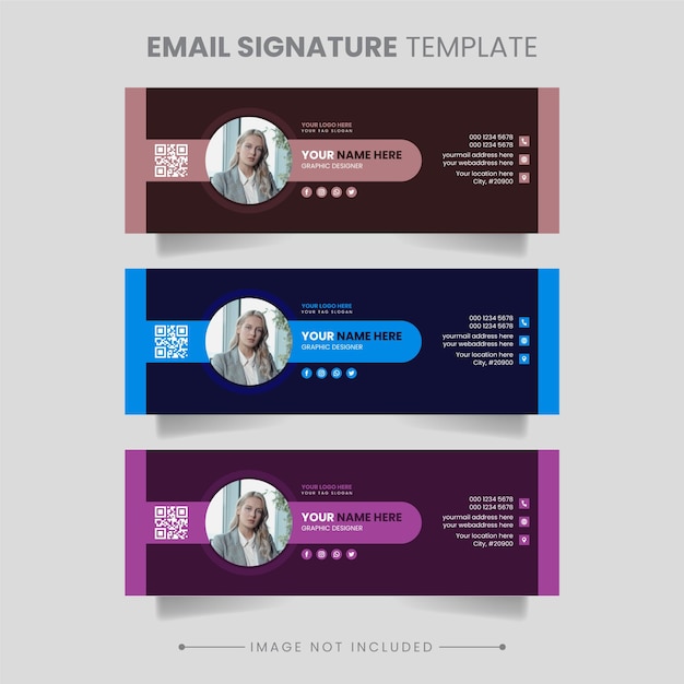 Signature D'e-mail D'entreprise Moderne Ou Vecteur De Modèle De Conception De Page De Couverture De Publication Facebook