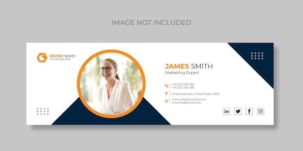 La Signature D'e-mail Et Les Modèles De Pied De Page D'e-mail De Médias Sociaux Personnels Couvrent La Conception Premium