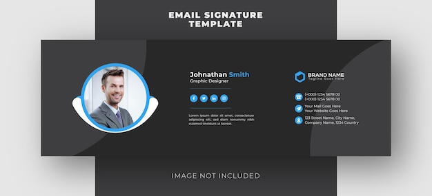 Vecteur signature d'e-mail professionnelle ou conception de bannière de couverture de pied de page d'e-mail