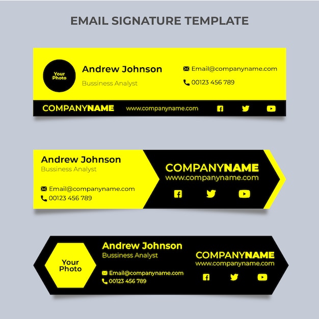 Signature Email Jaune Noir