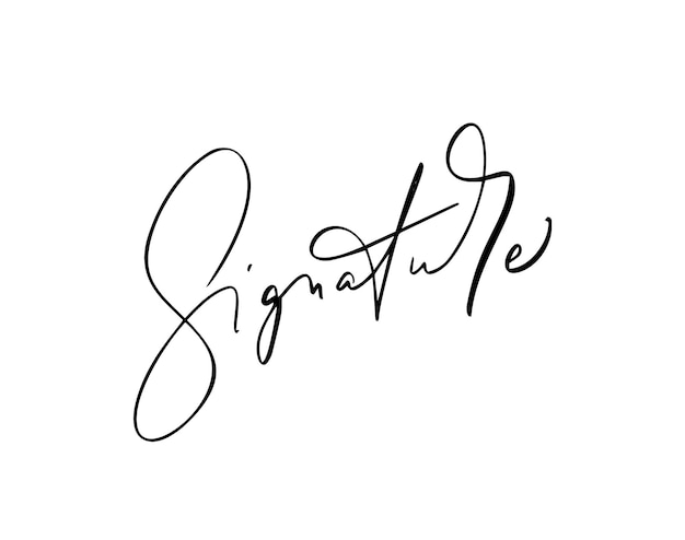 Signature Manuelle Pour Les Documents Sur Fond Blanc Lettrage De Calligraphie Dessiné à La Main