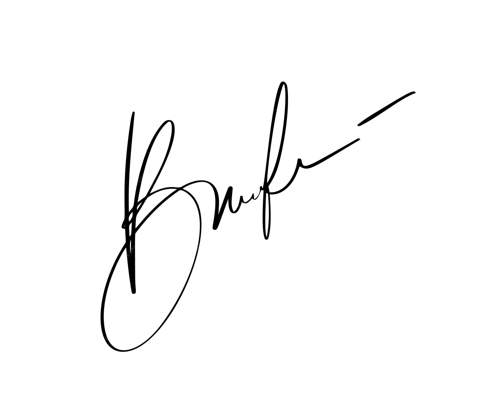 Signature Manuelle Pour Les Documents Sur Fond Blanc Lettrage De