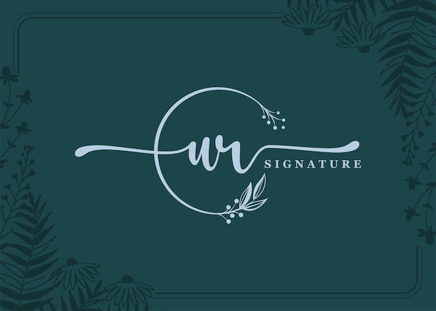 Signature d'or de luxe conception initiale du logo feuille isolée et fleur