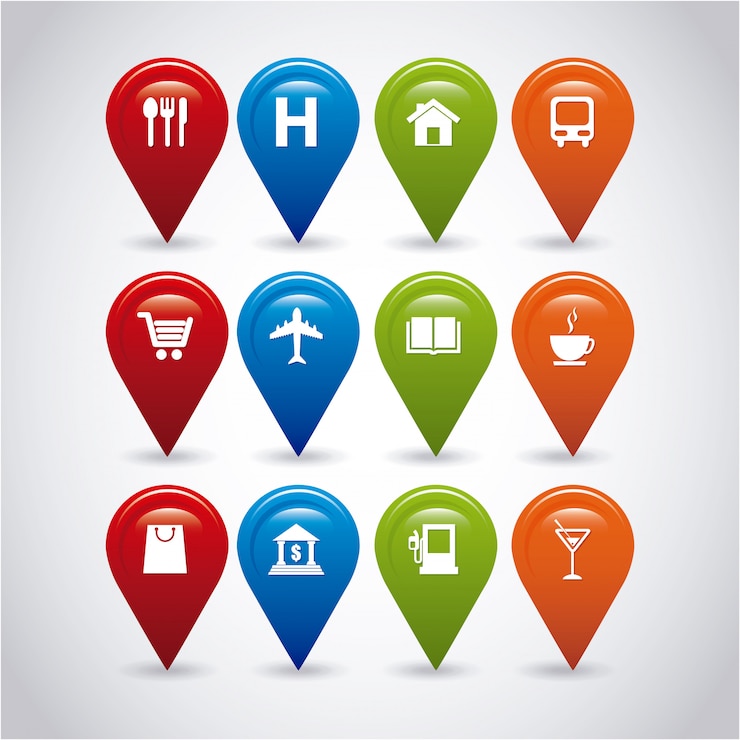 Vecteur signaux gps