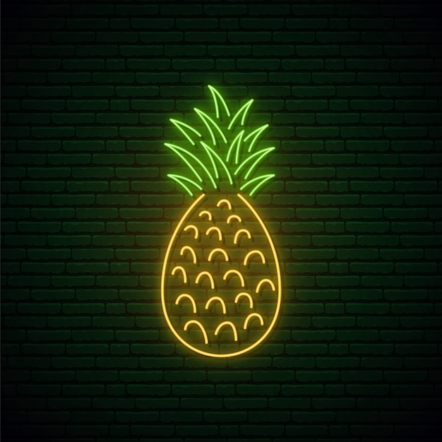 Signe D'ananas Au Néon.